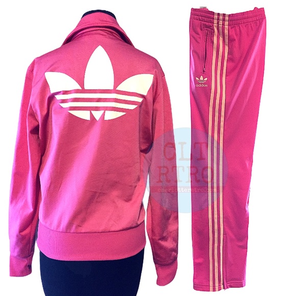 pink adidas suit